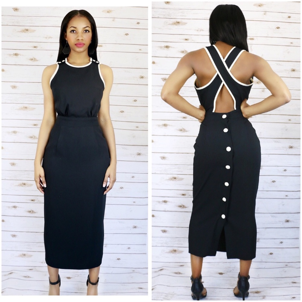 SOLD! Button Back Vintage Dress